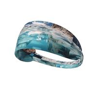 Bandeau de Sport Élastique YYHWHJDE Transparent Glacier Melting Lake Image Séchage Rapide Évacuation de l'humidité