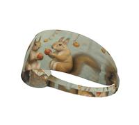 Bandeau de sport élastique YYHWHJDE Trois petits écureuils cueillant des poires Image Doux, respirant, séchage rapide
