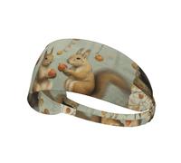 Bandeau de sport élastique YYHWHJDE Trois petits écureuils cueillant des poires imprimés bande athlétique pour femmes et hommes