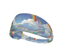 Bandeau de sport élastique YYHWHJDE Village Under The Rainbow Prints Athletic Band pour femmes et hommes