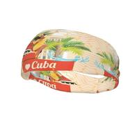 Bandeau de sport élégant avec motif imprimé île de Cuba adapté pour la course à pied, le fitness et la randonnée