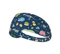 Bandeau de sport extensible avec imprimé éléphant coloré et léa, compatible avec casque, pour randonnée, cyclisme, course à pied, entraînement