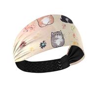 Bandeau de sport extensible Selkirk Rexcats beige antidérapant pour le football, le sport, la gym, le maquillage, les teckels colorés et étoiles