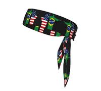Bandeau de sport imprimé Amérique et Brésil, bandeau de sport durable, idéal pour le volleyball et les entraînements