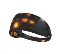 Bandeau de sport imprimé citrouille d'Halloween - Large - Unisexe - Style décontracté