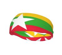 Bandeau de sport imprimé drapeau de la Birmanie pour homme et femme - Pour la course à pied, le yoga, la gym, l'entraînement, le cyclisme
