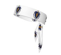 Bandeau de sport imprimé drapeau de l'État du Massachusetts, double face avec cravates, polyvalent pour jogging, cyclisme, exercice