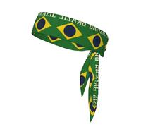 Bandeau de sport imprimé drapeau du Brésil, bandeau de sport durable, idéal pour le volleyball et les entraînements