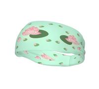 Bandeau de sport imprimé fleurs de lotus qui attendent de fleurir, arrête rapidement la transpiration, convient pour le fitness et les sports de loisirs