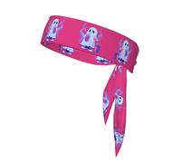 Bandeau de sport imprimé Ghost Drinking a Drink a Drink - Double face avec attaches - Polyvalent pour le jogging, le cyclisme ou l'exercice