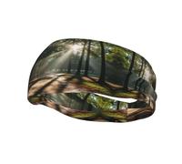 Bandeau de sport imprimé lumière du soleil du matin dans la nature pour homme et femme - Pour la course à pied, le yoga, la gym, l'entraînement, le cyclisme