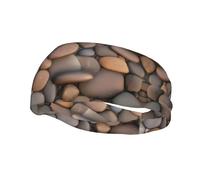 Bandeau de sport imprimé Pebbles in The Beach - Arrête rapidement la transpiration - Convient pour le fitness et les sports de loisirs