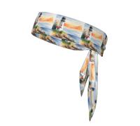 Bandeau de sport imprimé phare pour l'entraînement, la course à pied, le yoga, taille unique