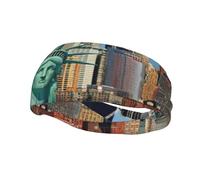 Bandeau de sport imprimé Statue de la Liberté à New York pour homme et femme, évacuation de la transpiration, antidérapant, durable et durable