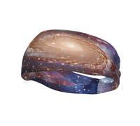 Bandeau de sport imprimé Universe The Galaxy - Bandeau athlétique avec large ajustement confortable - Tissu extensible et respirant pour la gym, le yoga, la course à pied, le tennis, le basket-ball