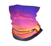 Bandeau de sport multifonction avec motif papillon et lune bleu - Pour homme et femme, Verre coloré coucher de soleil, Taille unique