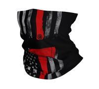 Bandeau de sport multifonctionnel à imprimé drapeau et hache de pompier rouge - Cache-cou extensible sans cout