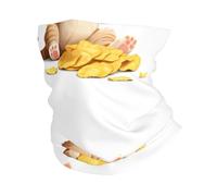 Bandeau de Sport Multifonctionnel imprimé Chaton Mangeant des Chips - Cache-Cou Extensible sans Coutures pour la randonnée, Le vélo, la Course à Pied et Les activités de Plein air - Doux, à séchage