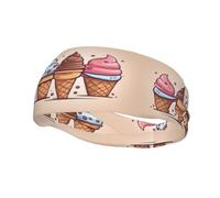 Bandeau de sport polyvalent avec imprimé de cônes de glace YYHWHJDE - Bandeau extensible et évacuant l'humidité pour yoga, fitness