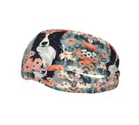 Bandeau de sport polyvalent avec imprimé floral XBKGOHA Border Collie - Bandeau extensible et évacuant l'humidité pour le yoga, le fitness