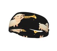 Bandeau de sport polyvalent avec imprimé trompette YYHWHJDE Little Sheep - Bandeau extensible et évacuant l'humidité pour yoga, fitness