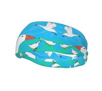 Bandeau de sport polyvalent avec imprimé YYHWHJDE Happy White Goose - Bandeau extensible et évacuant l'humidité pour yoga, fitness
