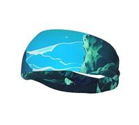 Bandeau de sport polyvalent avec imprimé YYHWHJDE Water Moon Cave - Bandeau extensible et évacuant l'humidité pour yoga, fitness