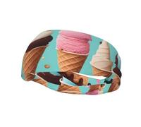 Bandeau de sport polyvalent avec motif cônes de glace YYHWHJDE - Bandeau extensible et évacuant l'humidité pour yoga, fitness