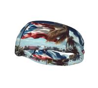 Bandeau de sport polyvalent avec motif drapeau YYHWHJDE Porto Rico - Bandeau extensible et évacuant l'humidité pour yoga, fitness
