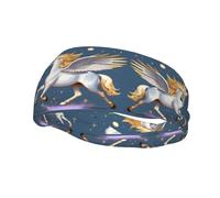Bandeau de sport polyvalent avec motif YYHWHJDE Golden Pegasus - Bandeau extensible et évacuant l'humidité pour yoga, fitness