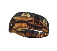 Bandeau de sport polyvalent BROLEO The United States Capitol at Night - Bandeau extensible et évacuant l'humidité pour yoga, fitness