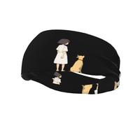 Bandeau de Sport Polyvalent L'histoire des Gens et des Chiens Imprimé - Bandeau Extensible et évacuant l'humidité pour Le Yoga et Le Fitness