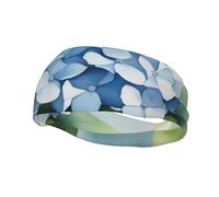 Bandeau de sport polyvalent XBKGOHA Hortensia imprimé aquarelle - Bandeau extensible et évacuant l'humidité pour le yoga, le fitness