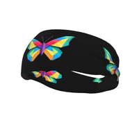 Bandeau de sport polyvalent YYHWHJDE coloré motif papillon origami - Bandeau extensible et évacuant l'humidité pour yoga, fitness