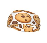 Bandeau de sport polyvalent YYHWHJDE Cookies Food Chocolate Chip Biscuits Motif - Bandeau extensible et évacuant l'humidité pour yoga, fitness