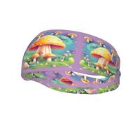 Bandeau de sport polyvalent YYHWHJDE Fantasy Dream Champignons - Bandeau extensible et évacuant l'humidité pour yoga, fitness