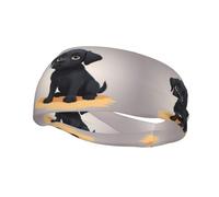 Bandeau de sport polyvalent YYHWHJDE Shy imprimé petit chien noir - Bandeau extensible et évacuant l'humidité pour yoga, fitness