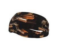Bandeau de sport polyvalent YYHWHJDE Squelette jouant du piano - Bandeau extensible et évacuant l'humidité pour yoga, fitness
