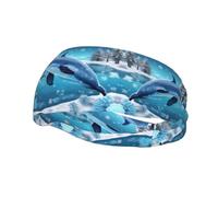 Bandeau de sport polyvalent YYHWHJDE Winter The Dolphin Prints - Bandeau extensible et évacuant l'humidité pour yoga, fitness
