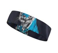 Bandeau de sport pour homme et femme avec motif tigre bleu rose, s'adapte à toutes les tailles de tête, ultra absorbant et antidérapant pour la course à pied, le yoga, la gym