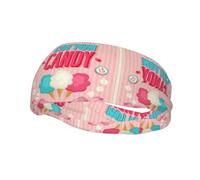 Bandeau de sport pour homme et femme - Imprimé barbe à papa - Pour la course à pied, le fitness, le yoga, le cyclisme - Anti-transpiration - Antidérapant
