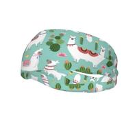 Bandeau de sport pour homme et femme, motif lama, alpaga, cactus tropical, pour la course, le fitness, le yoga, le cyclisme, évacuation de la transpiration, antidérapant