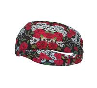 Bandeau de sport pour homme et femme Motif tête de mort Rose