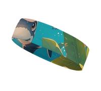 Bandeau de sport requins et petits poissons pour homme et femme, s'adapte à toutes les tailles de tête, ultra absorbant et antidérapant pour la course à pied, le yoga, la gym