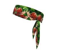 Bandeau de sport réversible avec sangles, imprimé escargot, adapté pour le basket-ball et la course à pied