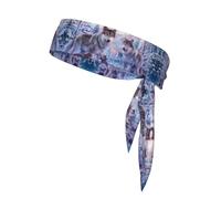 Bandeau de sport réversible avec sangles Motif famille de loups Idéal pour le basket-ball et la course à pied