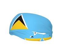 Bandeau de sport tendance avec drapeau WHJSHOP de Sainte-Lucie Imprimé Bandeaux Absorbe la sueur pour homme et femme