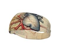 Bandeau de sport tendance décoratif FUUNTL anatomie humaine cœur graphique image bandeaux pour hommes et femmes