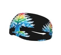 Bandeau de sport tendance décoratif FUUNTL arc-en-ciel pour homme et femme Motif sapin de Noël