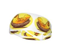Bandeau de sport tendance décoratif FUUNTL Bird's Nest Golden Chicken Picture Bandeaux pour homme et femme